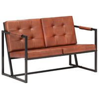 vidaXL 2-Seater Sofa Brown Real Goat Leather