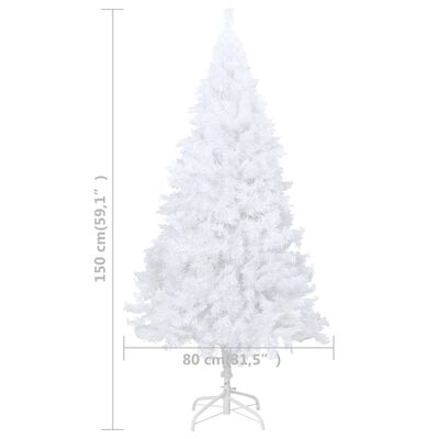 vidaXL Artificial Pre-lit Christmas Tree with Ball Set White 59.1" PVC