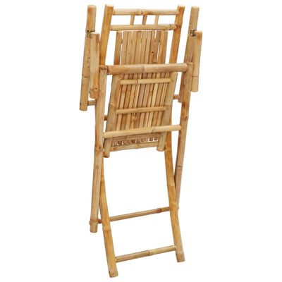 vidaXL Folding Patio Chairs 2 pcs 20.9"x26"x39" Bamboo