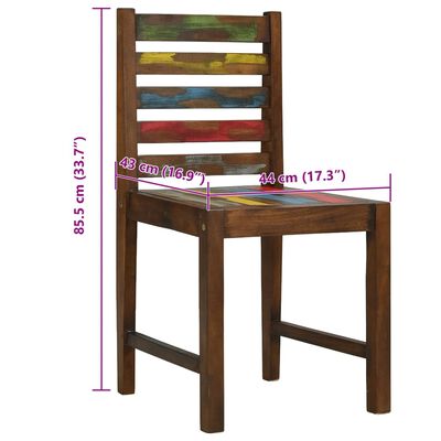 vidaXL Dining Chairs 4 pcs Solid Reclaimed Wood