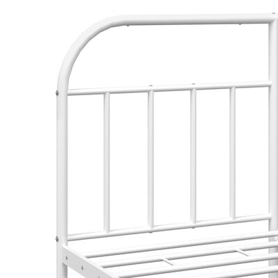 vidaXL Metal Bed Frame without Mattress with Footboard White 72"x83.9"