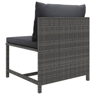 vidaXL 9 Piece Patio Lounge Set with Cushions Poly Rattan Gray