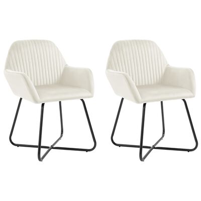 vidaXL Dining Chairs 2 pcs Cream Velvet