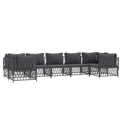 vidaXL 7 Piece Patio Lounge Set with Cushions Anthracite Steel