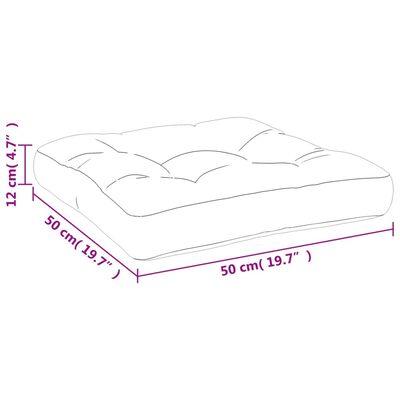 vidaXL Pallet Cushion Cream 19.7"x19.7"x4.7" Fabric