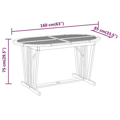 vidaXL 7 Piece Patio Dining Set Solid Wood Eucalyptus