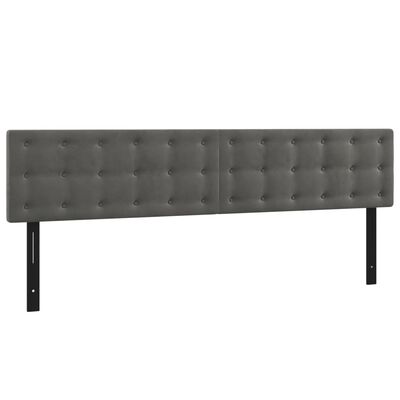 vidaXL LED Headboard Dark Gray 63"x2"x30.7"/34.6" Velvet