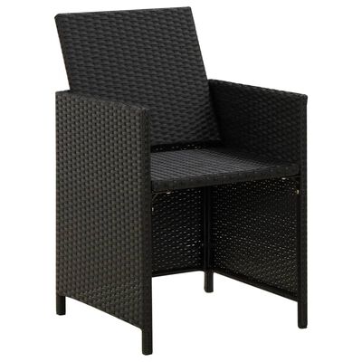 vidaXL 4 Piece Patio Chair and Stool Set Poly Rattan Black