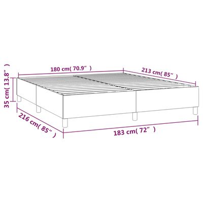 vidaXL Bed Frame Light Gray 72"x83.9" California King Velvet