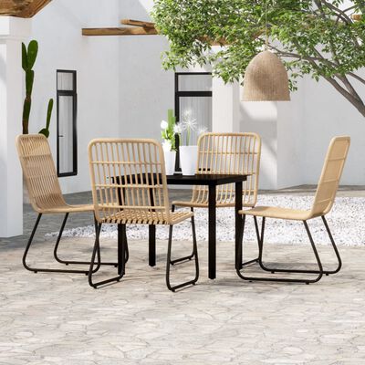 vidaXL 5 Piece Patio Dining Set Oak