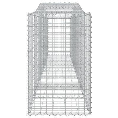 vidaXL Arched Gabion Baskets 9 pcs 157.5"x19.7"x31.5"/39.4" Galvanized Iron