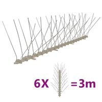 vidaXL 4-row Plastic Bird & Pigeon Spikes Set of 6 10 Feet