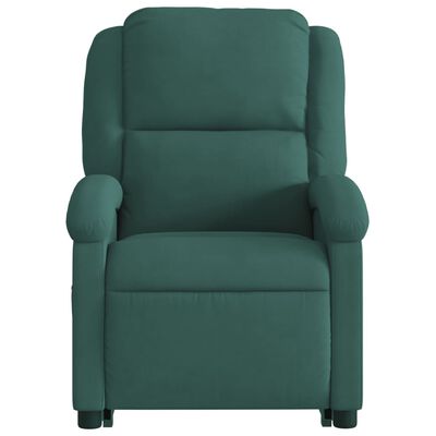 vidaXL Stand up Massage Recliner Chair Dark Green Velvet