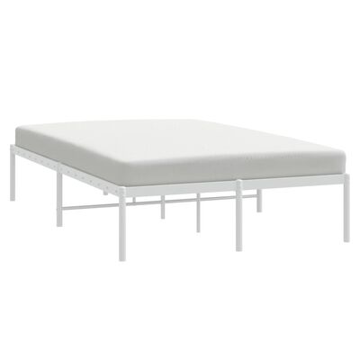 vidaXL Metal Bed Frame without Mattress White 53.1"x74.8"