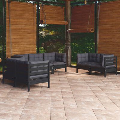 vidaXL 7 Piece Patio Lounge Set with Cushions Solid Pinewood