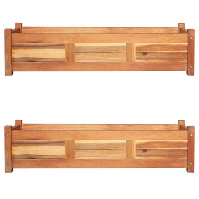 vidaXL Garden Raised Beds 2 pcs Acacia Wood 39.4"x11.8"x9.8"