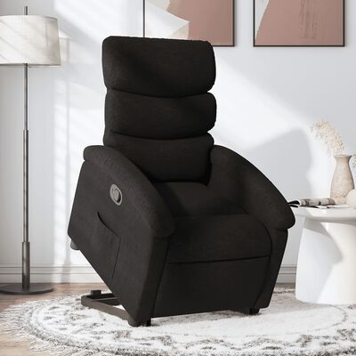 vidaXL Stand up Recliner Chair Black Fabric