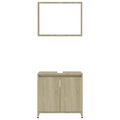 vidaXL 3 Piece Bathroom Furniture Set Sonoma Oak Engineered Wood