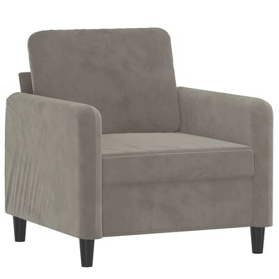 vidaXL Sofa Chair Light Gray 23.6" Velvet