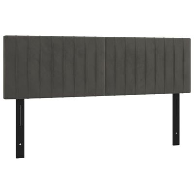 vidaXL LED Headboard Dark Gray 56.7"x2"x30.7"/34.6" Velvet