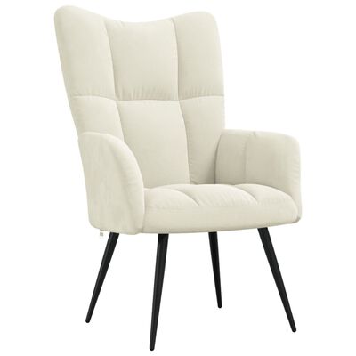 vidaXL Relaxing Chair Cream White Velvet