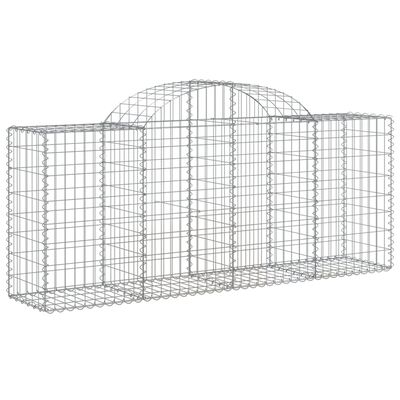 vidaXL Arched Gabion Baskets 2 pcs 78.7"x19.7"x31.5"/39.4" Galvanized Iron