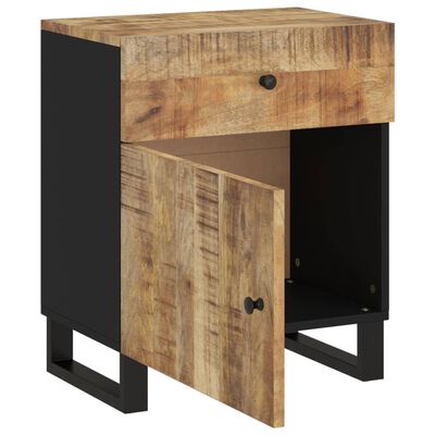 vidaXL Bedside Cabinet 19.7"x13"x23.6" Solid Wood Mango&Engineered Wood