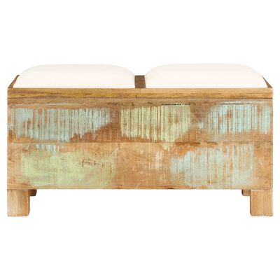 vidaXL Storage Bench Solid Reclaimed Wood 31.5"x15.7"x15.7"