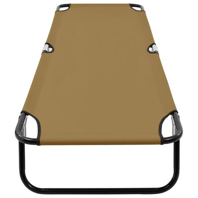 vidaXL Folding Sun Lounger Taupe Steel