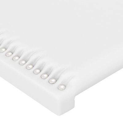 vidaXL Headboard with Ears White 57.9"x9.1"x30.7"/34.6" Faux Leather