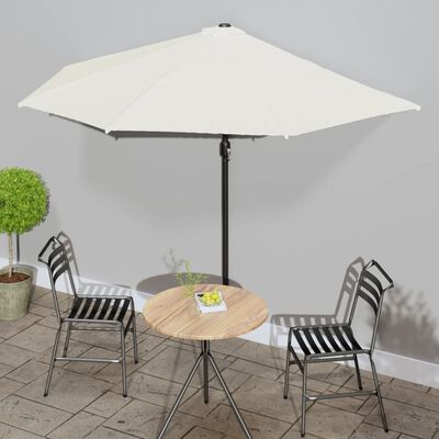 vidaXL Garden Parasol with Aluminum Pole Sand 118.1"x61" Half