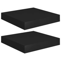 vidaXL Floating Wall Shelves 2 pcs Black 9.1"x9.3"x1.5" MDF