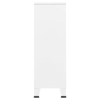 vidaXL Industrial Wardrobe White 26.4"x13.8"x42.1" Steel