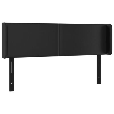 vidaXL Headboard with Ears Black 57.9"x6.3"x30.7"/34.6" Faux Leather