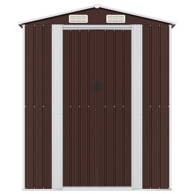 vidaXL Garden Shed Dark Brown 75.6"x303.9"x87.8" Galvanized Steel