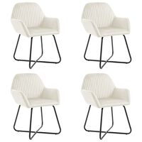 vidaXL Dining Chairs 4 pcs Cream Velvet