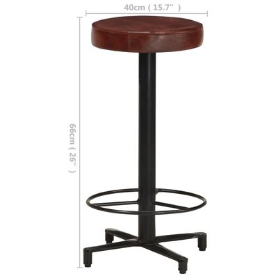 vidaXL Bar Stools 2 pcs 26" Real Leather