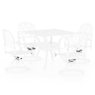 vidaXL 5 Piece Bistro Set Cast Aluminum White