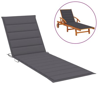 vidaXL Sunlounger Cushion Anthracite 74.8"x23.6"x1.6"