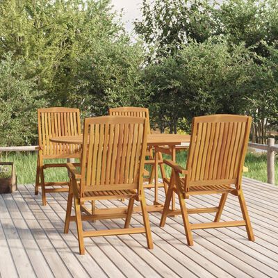 vidaXL Reclining Patio Chairs 4 pcs Solid Wood Teak