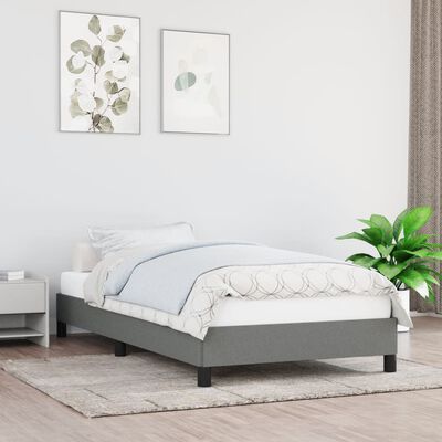 vidaXL Bed Frame without Mattress Dark Gray 39.4"x74.8" Twin Fabric