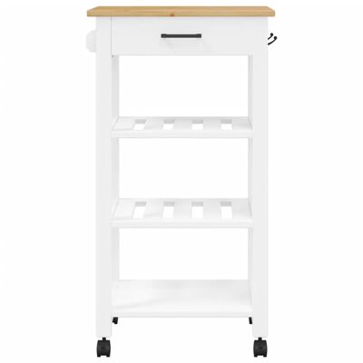 vidaXL Kitchen Trolley MONZA 18.9"x15.7"x35.4" Solid Wood Pine