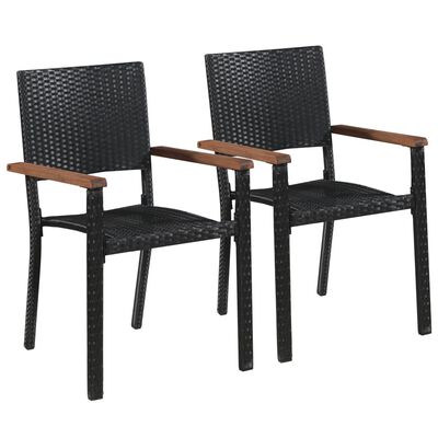 vidaXL 3 Piece Patio Dining Set Black