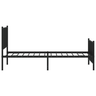 vidaXL Metal Bed Frame without Mattress with Footboard Black 39.4"x74.8"