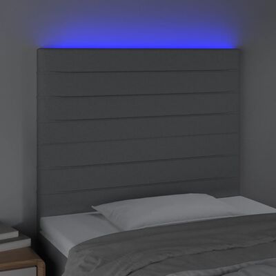 vidaXL LED Headboard Light Gray 39.4"x2"x46.5"/50.4" Fabric