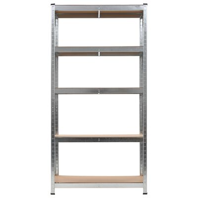 vidaXL 5-Layer Heavy-duty Shelf Silver Steel&Engineered Wood