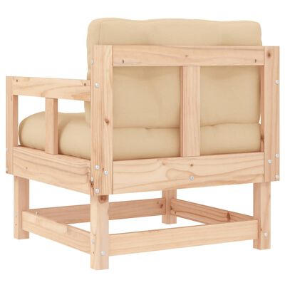 vidaXL Patio Chairs with Cushions 2 pcs Solid Wood Pine