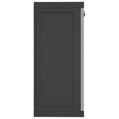 vidaXL Outdoor Storage Cabinet Gray and Black 25.6"x14.6"x33.5" PP