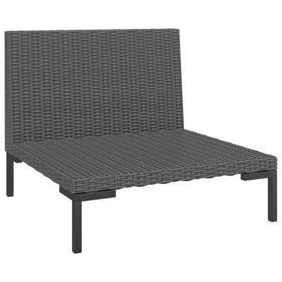 vidaXL 8 Piece Patio Lounge Set with Cushions Poly Rattan Dark Gray