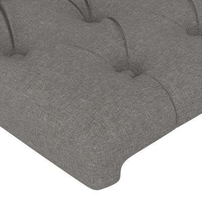 vidaXL LED Headboard Dark Gray 56.7"x2.8"x46.5"/50.4" Fabric